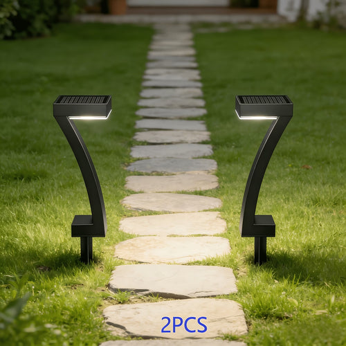 Solar Outdoor Pathway Lights – "7" Shape
