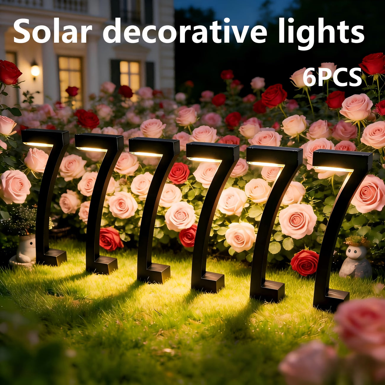 Solar Outdoor Pathway Lights – "7" Shape