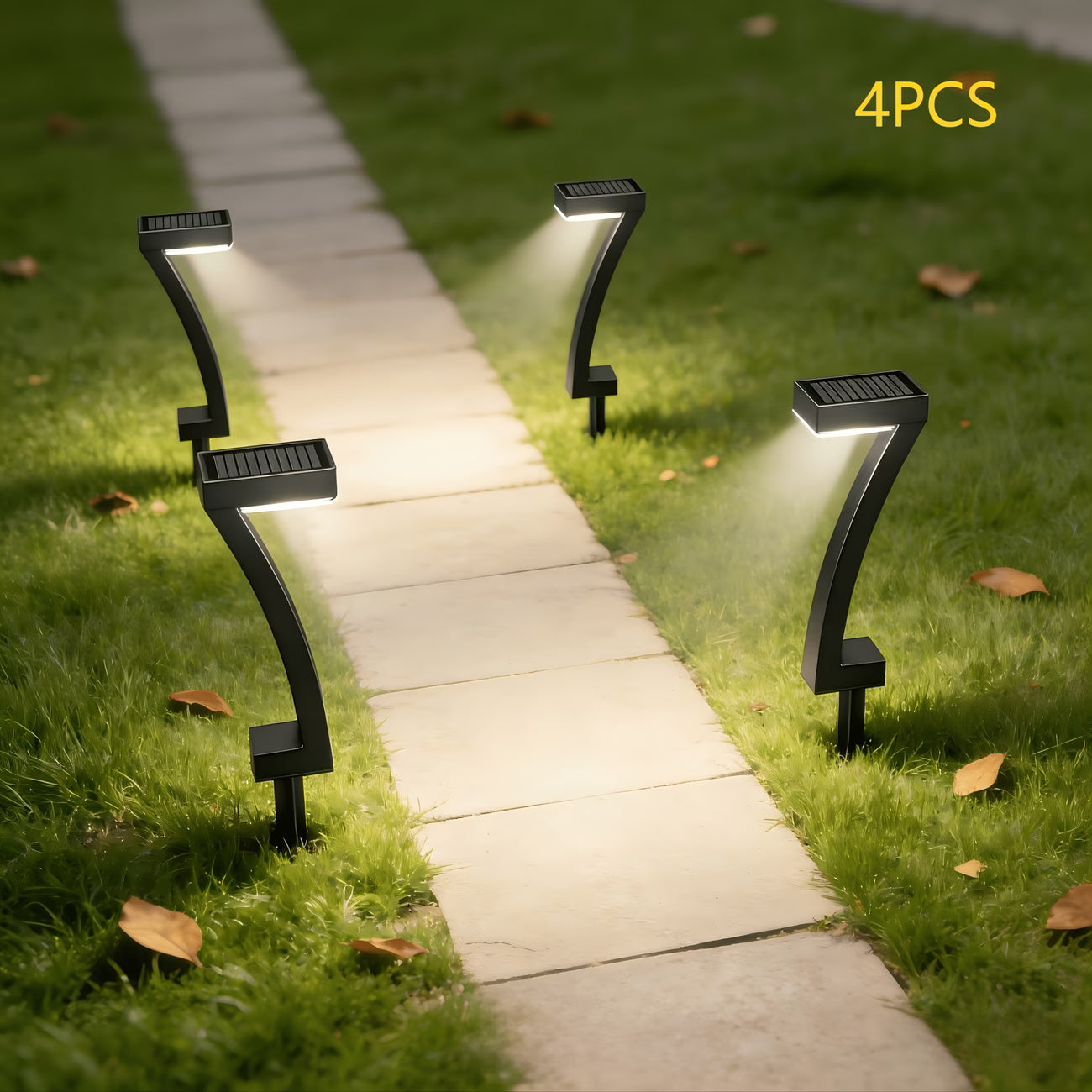 Solar Outdoor Pathway Lights – "7" Shape
